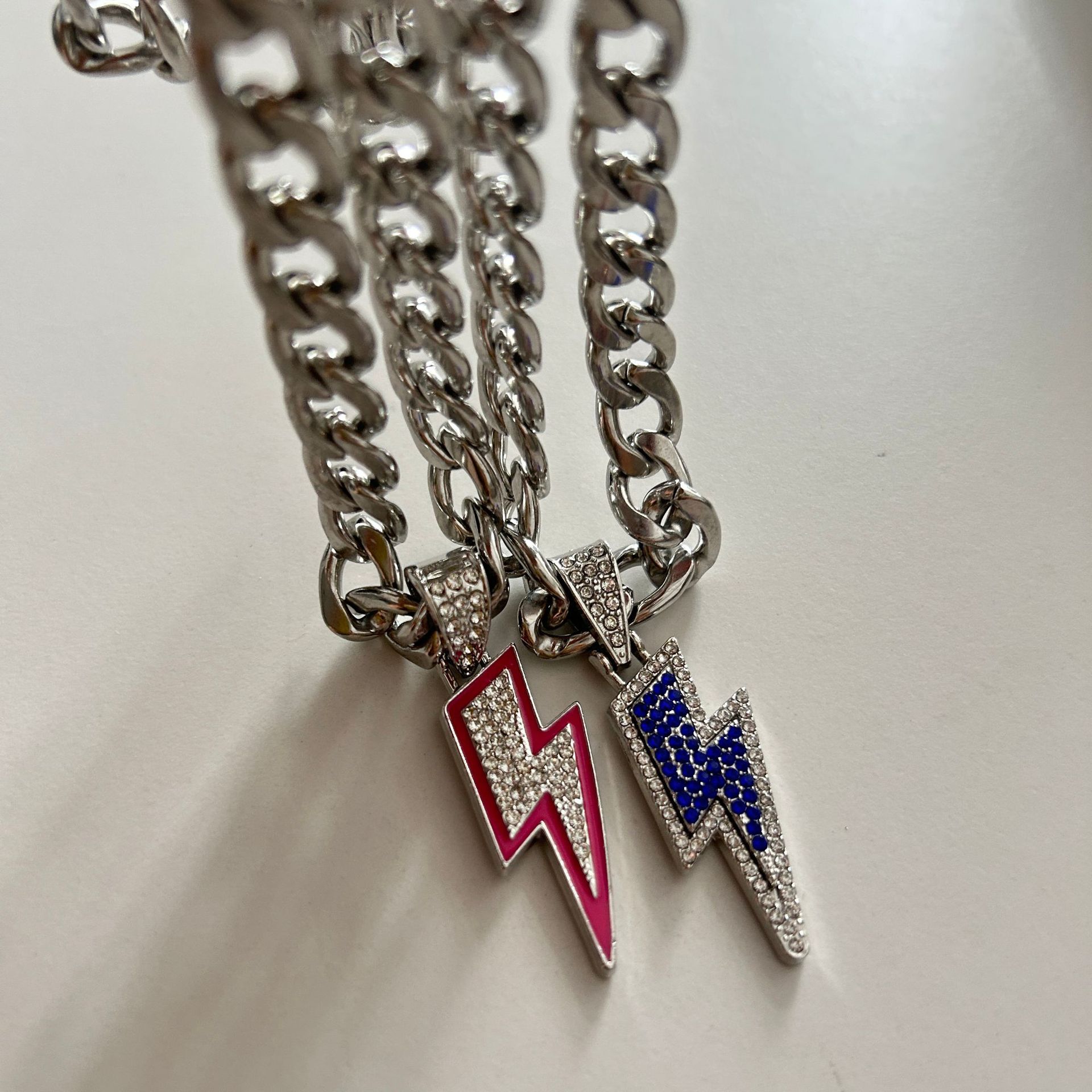 Men'S Accessories Instagram - Europäische und amerikanische Hip-Hop-Blitzketten-Halskette im kubanischen