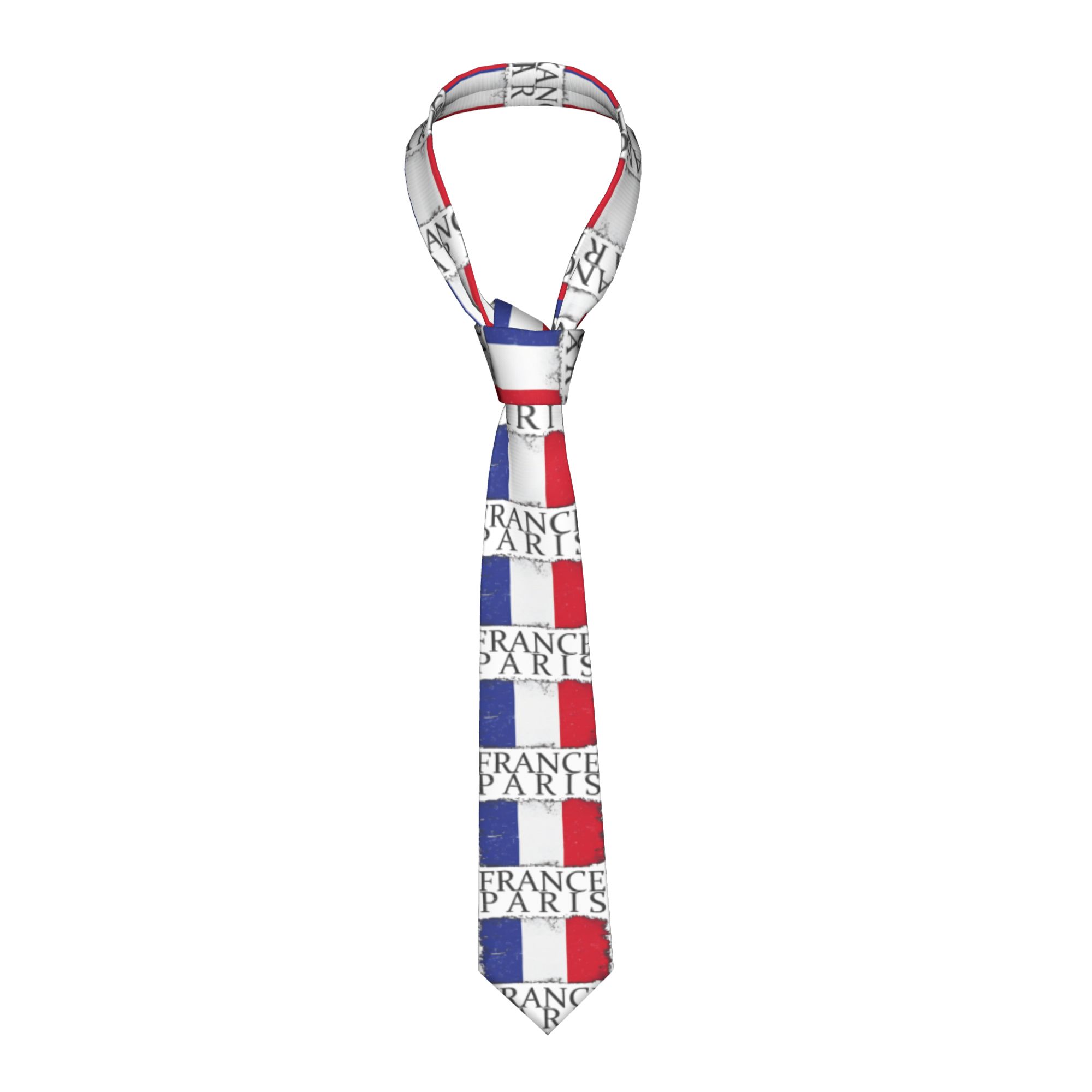 Men'S Accessories Paris - Herren-Krawatte mit Französischer Flagge, Hauptstadt Paris,