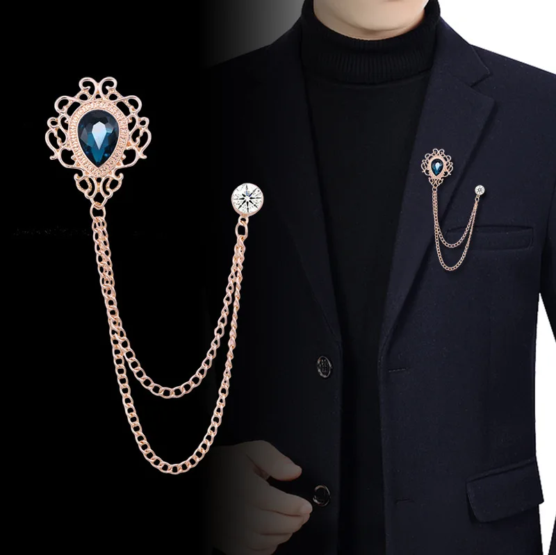 Men Accessories For Suit - Neue Vintage Quaste Kette Strass Kristall