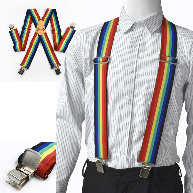 X Men Accessories - 1Pc 5cm Breite Regenbogen männer Hosenträger