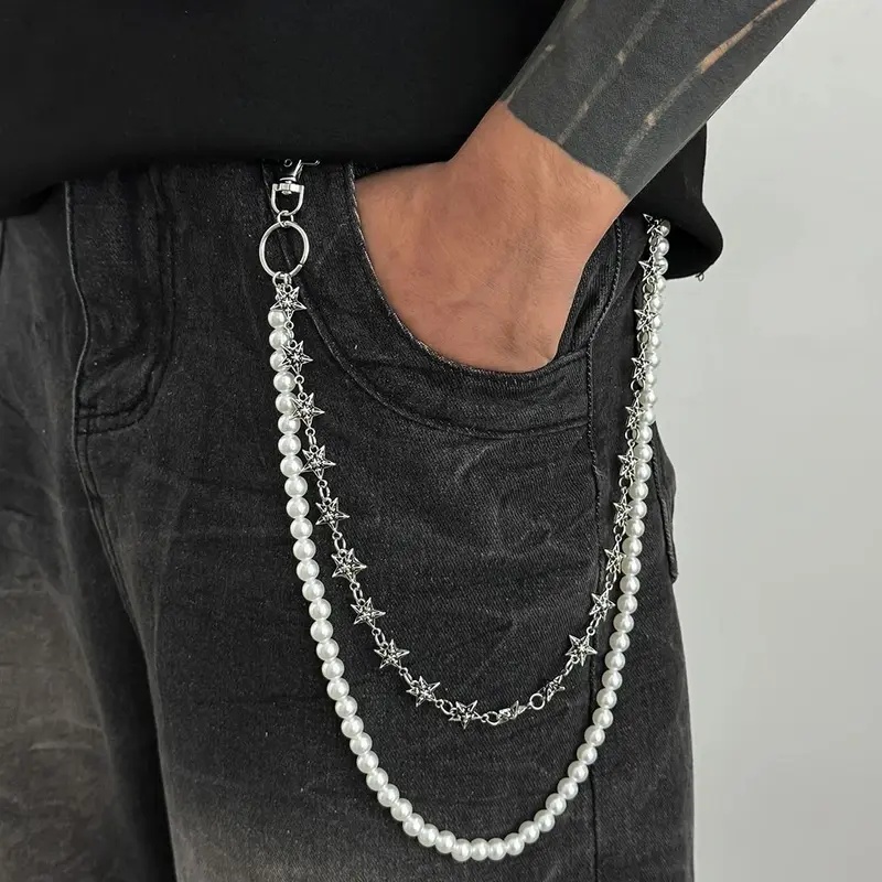 Men'S Accessories Trending - Salircon Vintage Punk Metall Pentagramm Hosen-Gürtelkette
