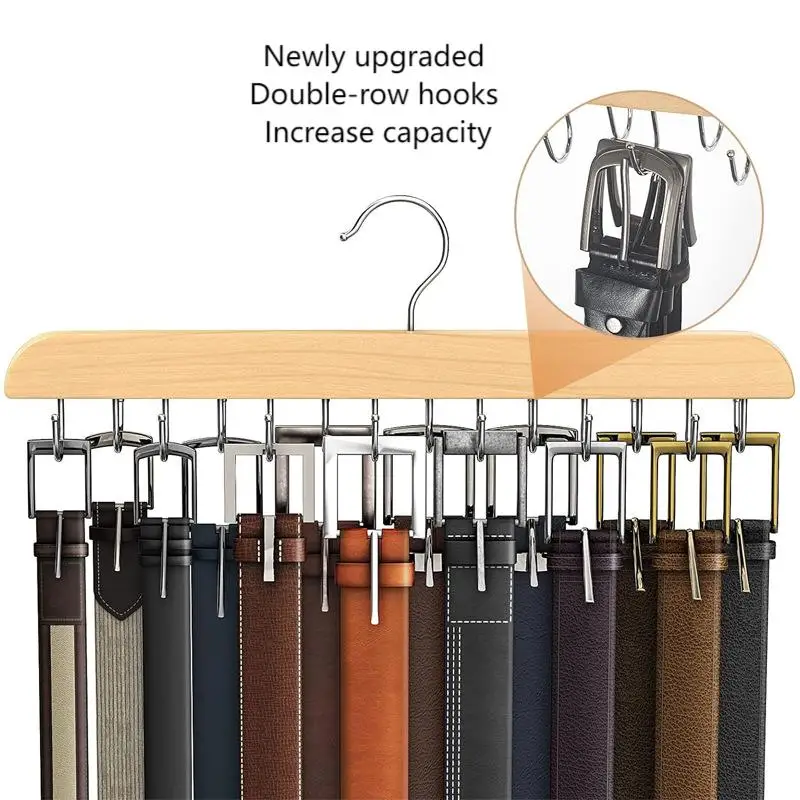 Men'S Accessories Wardrobe - Holz Gürtel Rack Frauen Lagerung Kleiderbügel